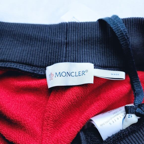 Moncler Boys Blue Red Color Block Sweatpants Joggers | Size 12 | MSRP $310 - Picture 5 of 11